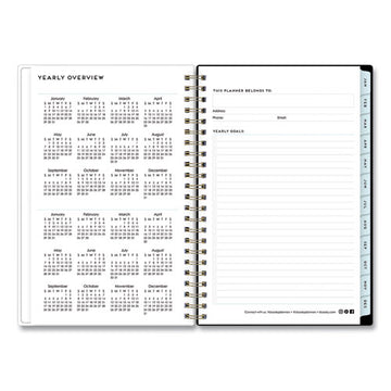 Blue Sky® Baccara Dark Create-your-own Cover Weekly-monthly Planner, Floral, 8 X 5, Gray-black-gold Cover, 12-month (jan-dec): 2022 freeshipping - TVN Wholesale